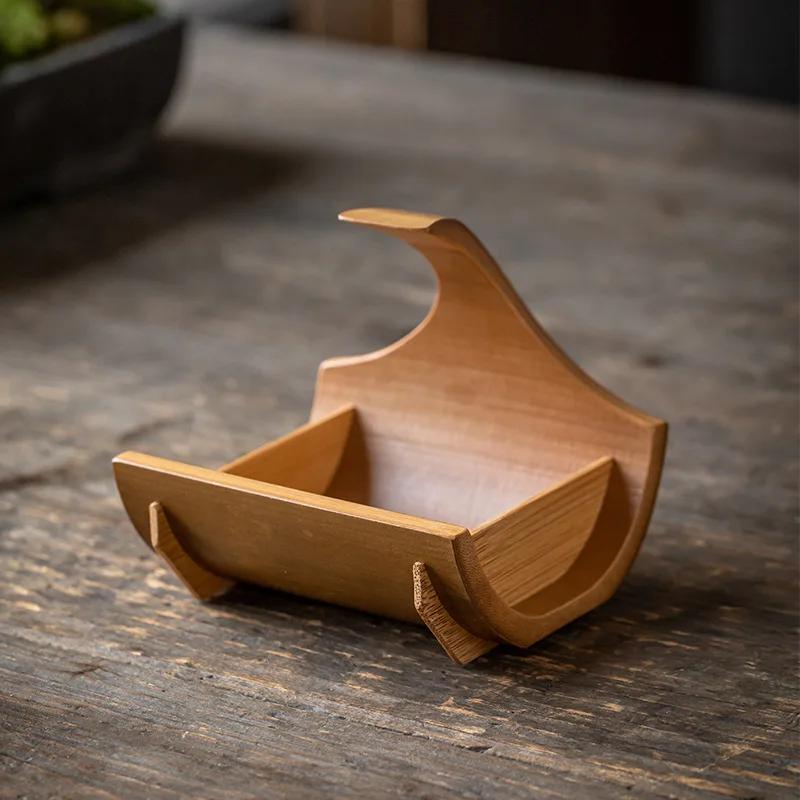 Sushi Snack Plate Bamboo and Wood Tableware Natural Wooden Plate Creative Snack Plate Tea Tray Dry Fruit Tray Fruit Bowl