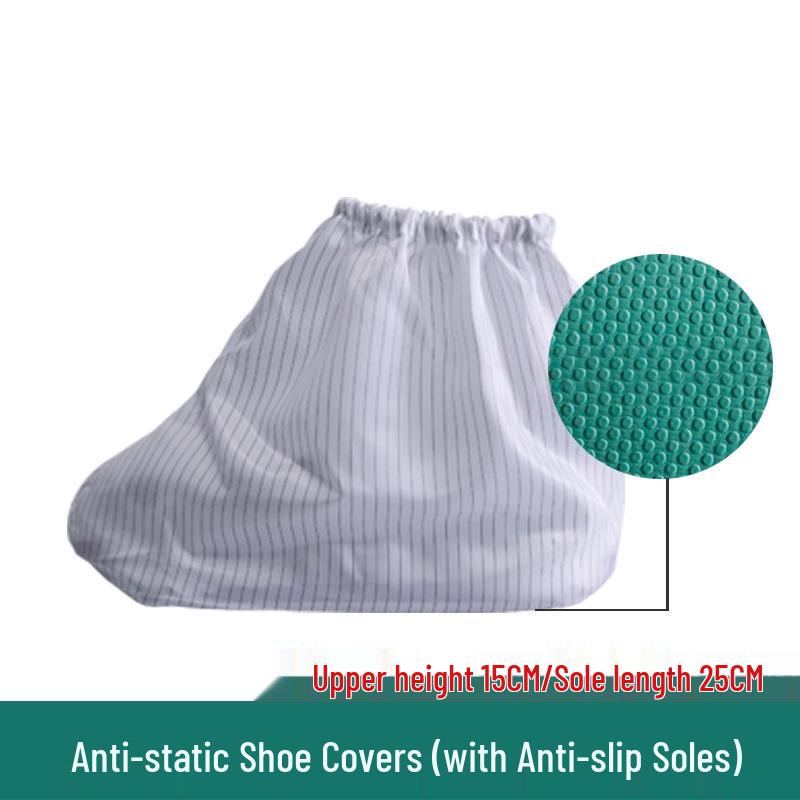 Anti-Static Dust-Free Shoe Covers with Anti-Slip Bottom, Washable Conductive Strips, and Dust-Proof Design