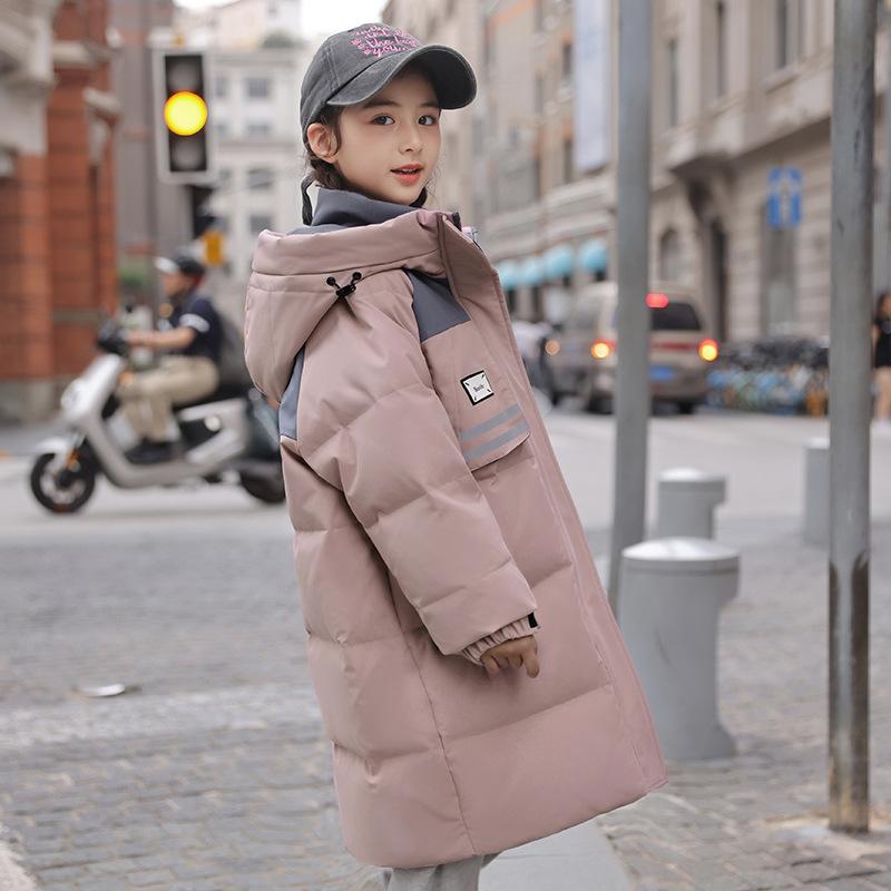 

Детский пуховик, зимняя утепленная куртка на белом утином пуху для девочек