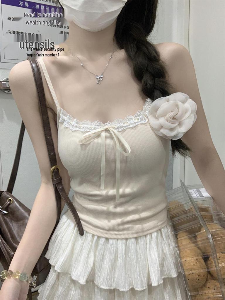 Koreanisches Sommer-Schlankheits-Bustier mit Spitzenbesatz und Polsterung