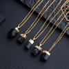 Natural Black Titan Crystal Pendant With Silver Plating For Jewelry