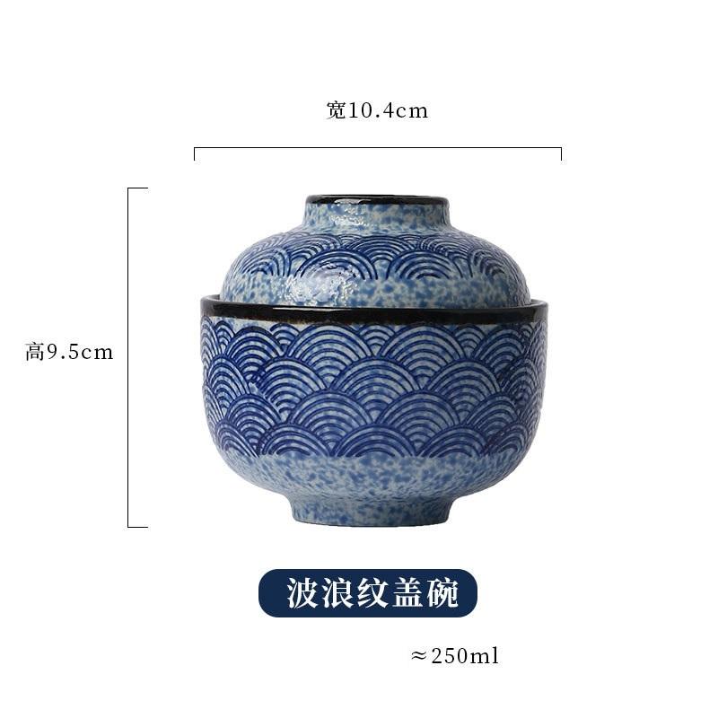 1 PCS 300ml Vintage Ceramic Stew Pot bowl With Lid Bowl Dessert Steamed Egg Soup Bowl Creative Household Restaurant Stew Pot