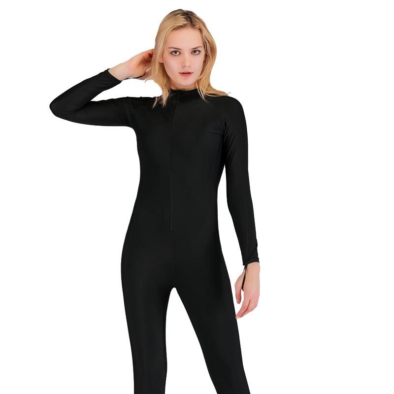 Women's One-piece Swimsuit Adult Long Sleeved Quick Drying Surfing Diving Suit Sun Protection Slimming Hot Couple Swimsuit