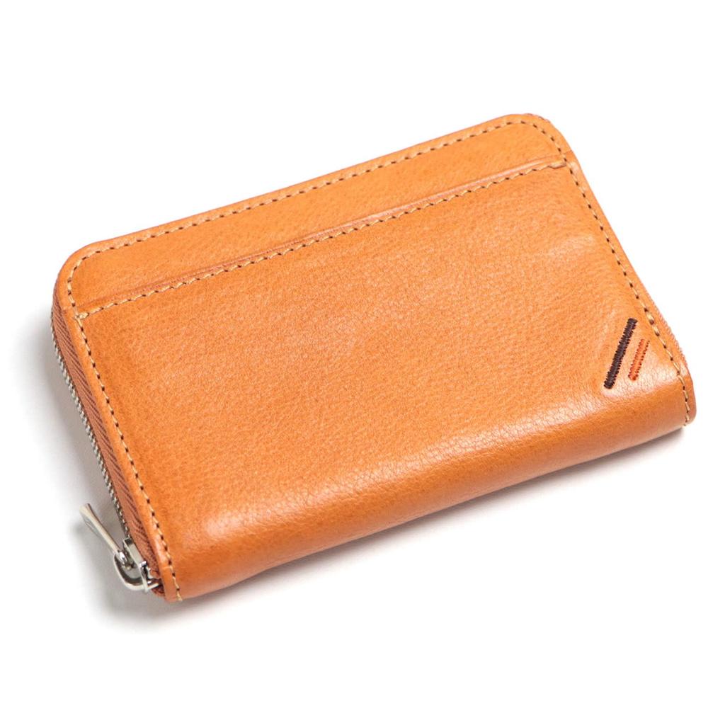 Leather craftsman Dualline Small Mini Genuine Tochigi DU023 CA (Dualline) Men's Zip-Around Wallet, Leather, (Caramel)