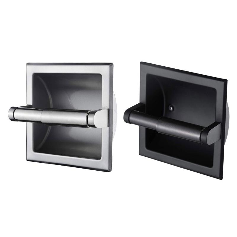 Contemporary Sturdy Stainless Steel Toilet Roll Holders Recessed Designs Portable Accessory for Elegant Bathroom