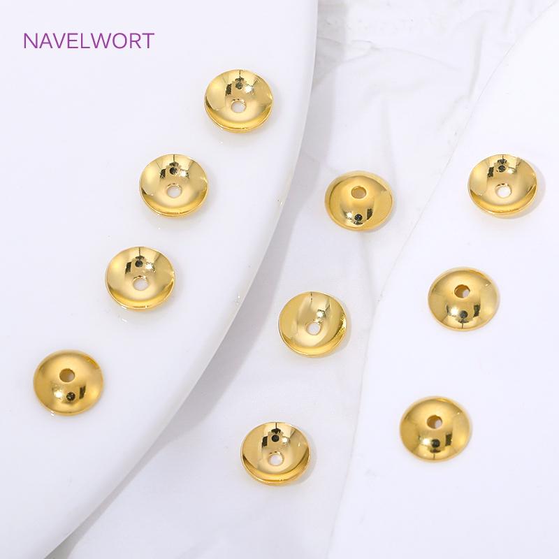 6MM Brass Beads Cap Spacer Beads 18K Gold Plated Round Bead Caps For Jewelry Making,Caps For Beads,DIY Bracelet Accessories