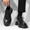 Leather Shoes Men's Breathable High-end Formal Wear Niche Thick-soled Heightening Small Leather Shoes British Style Business Men's Shoes Martin Shoes