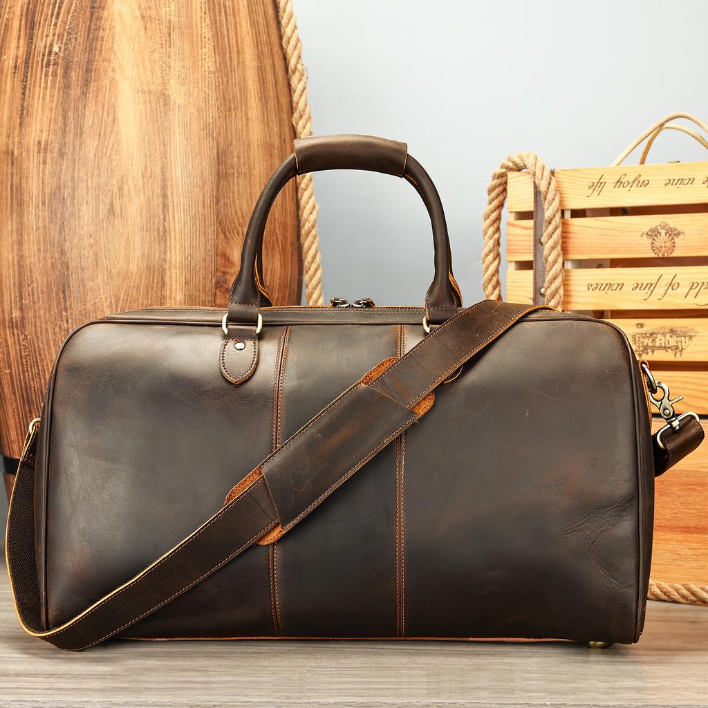 Retro Handbag Men's Large-capacity Top-grain Cowhide Travel Bag Men's Luggage Bag