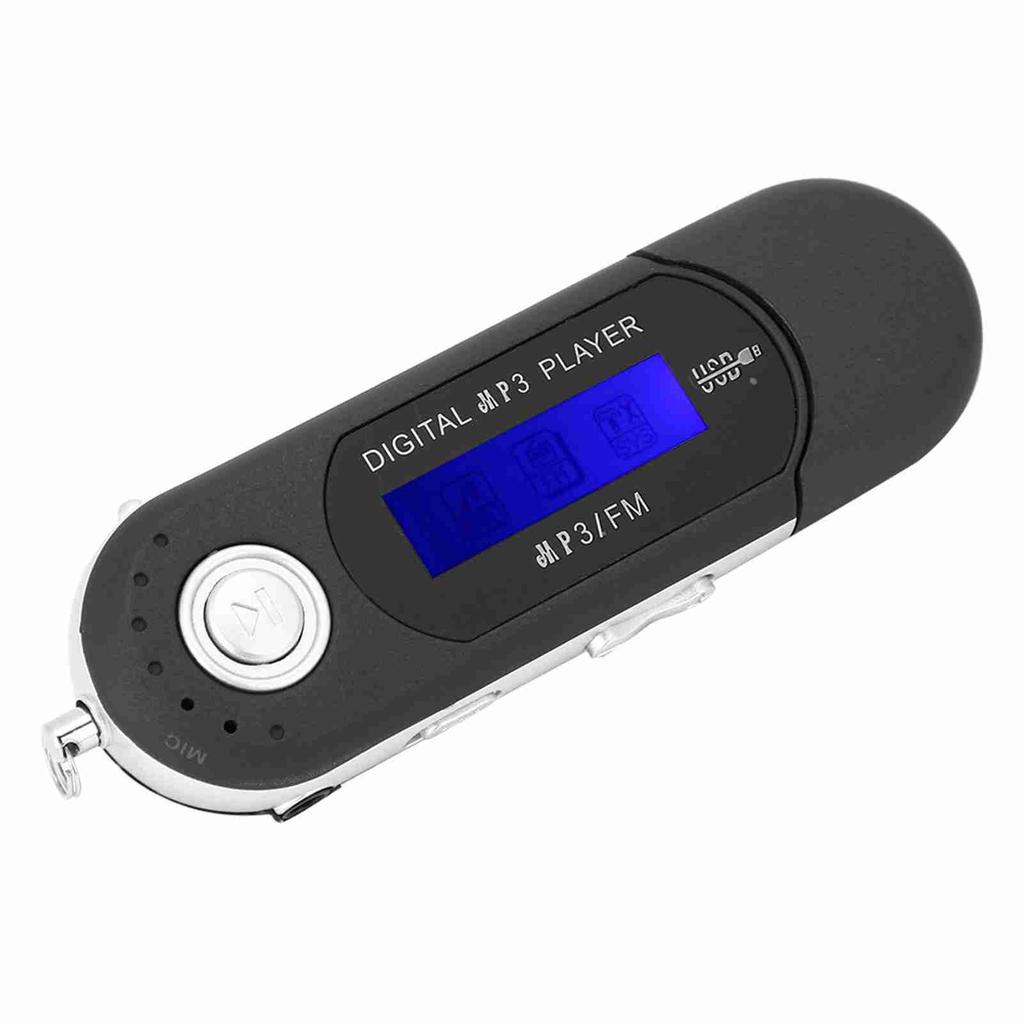 Tragbarer Musik MP3 USB Player Mit LCD Bildschirm FM Radio Sprachaufzeichnung Speicherkartensteckplatz Schwarz