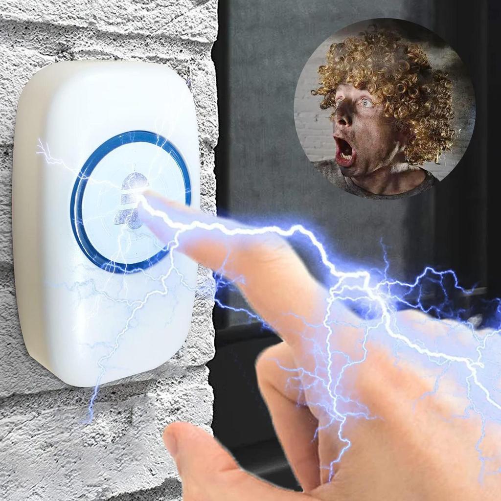 Shock Prank Doorbell Electric Shock Prank Toy for Adults Joke Gadget Practical Fun Game for Women Men Kids Family Office