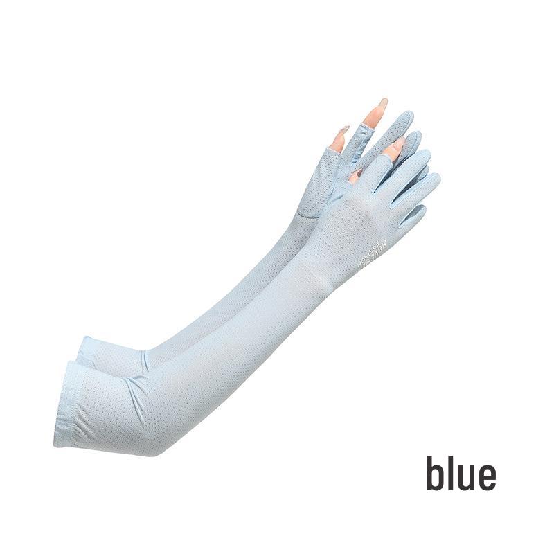 Unisex Elastic Ice Silk Sleeves for Summer Sun Protection - Non-Slip, Fingerless Design for Cycling, Hiking, and Outdoor Sports