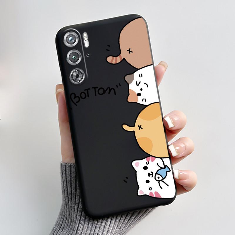 Phone Casing For ZTE Nubia Red Magic 9 9s Pro Plus Case Aesthetic Fashion Cute Cat Black Soft Silicone Shockproof Cover Bumper