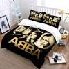 Golden ABBA Portrait Design Bedding Duvet Cover Set Duvet Cover Pillowcases  (1*Duvet Cover 2*Pillowcases, without duvet insert)
