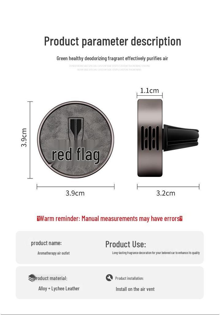 Car Air Freshener for Hongqi HQ9 PHEV/EH7/H5/H9/HS5 - Vent Fragrance & Interior Decor