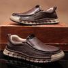2026 New Men Casual Shoes Handmade Leather Loafers Comfortable Men's Shoes Quality Split Leather Flat Men Sneakers