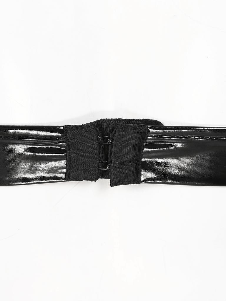 Damen-BH aus PVC-Leder, breite Schulterpartie, Bügel-Push-Up-Bralette, Dessous, Clubwear