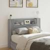 Headboard Cabinet with LED Lighting Grey Sonoma 140 x 16.5 x 103.5 cm