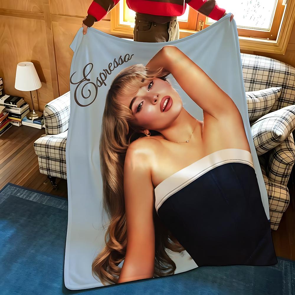 Music S-Sabrina C-Carpenter Throw Flannel Blanket Suitable for Sofas Beds Offices Travel, Camping Chairs