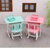 1set Chairs Furniture Model Miniature School Desks Miniature Toy Pretend Play Desk  Doll Accessories