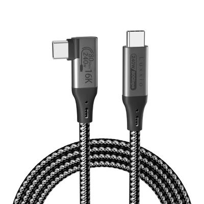 Luxxio zu Right 80Gbps Bidirektional 120Gbps Unidirektional USB Thunderbolt Nylonkabel USB-C USB-C Kabel, Winkel, 240W, Übertragung, 16K60Hz, E-Marker