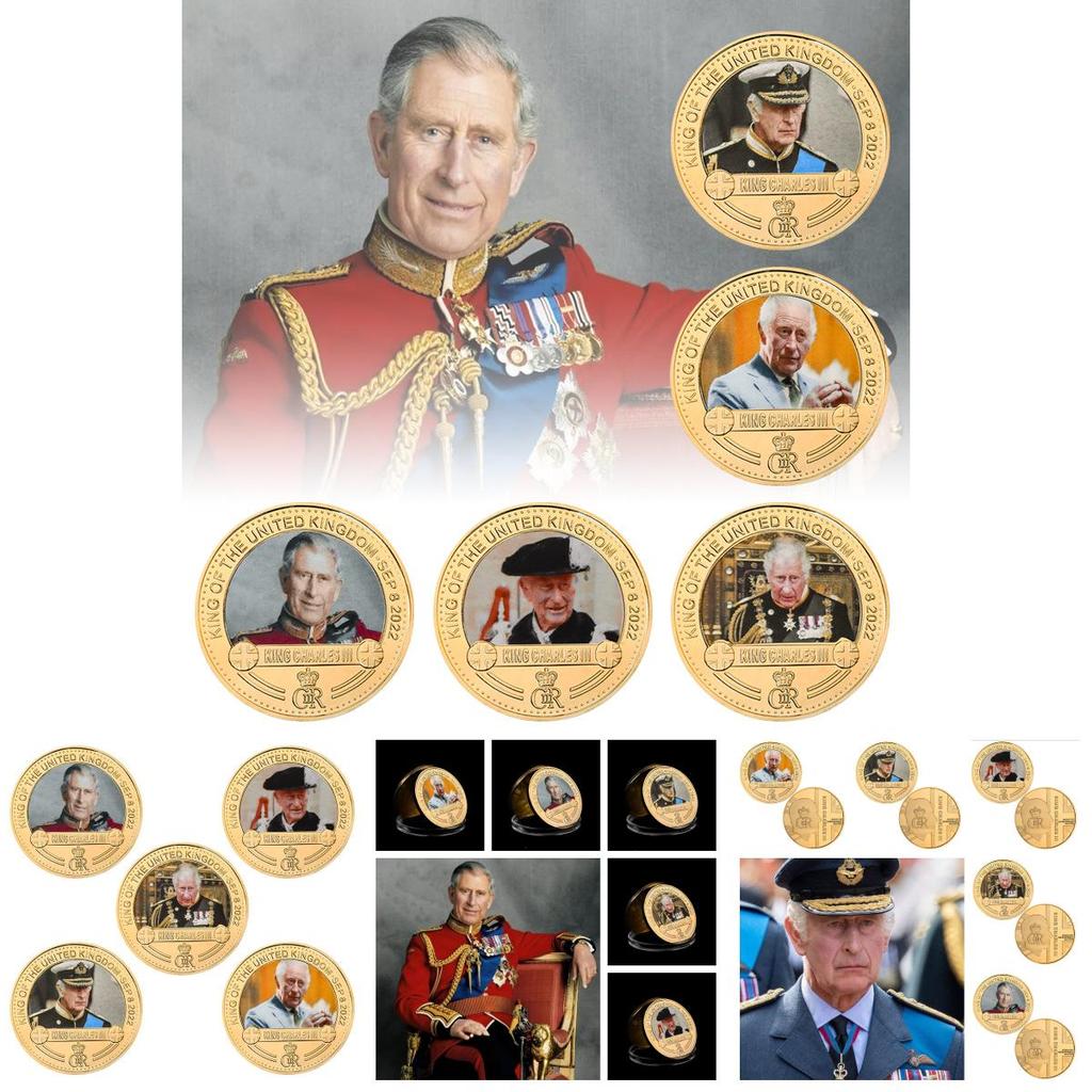 Commemorative Coin Set Of British King Charles In Metal Craft Gift Box