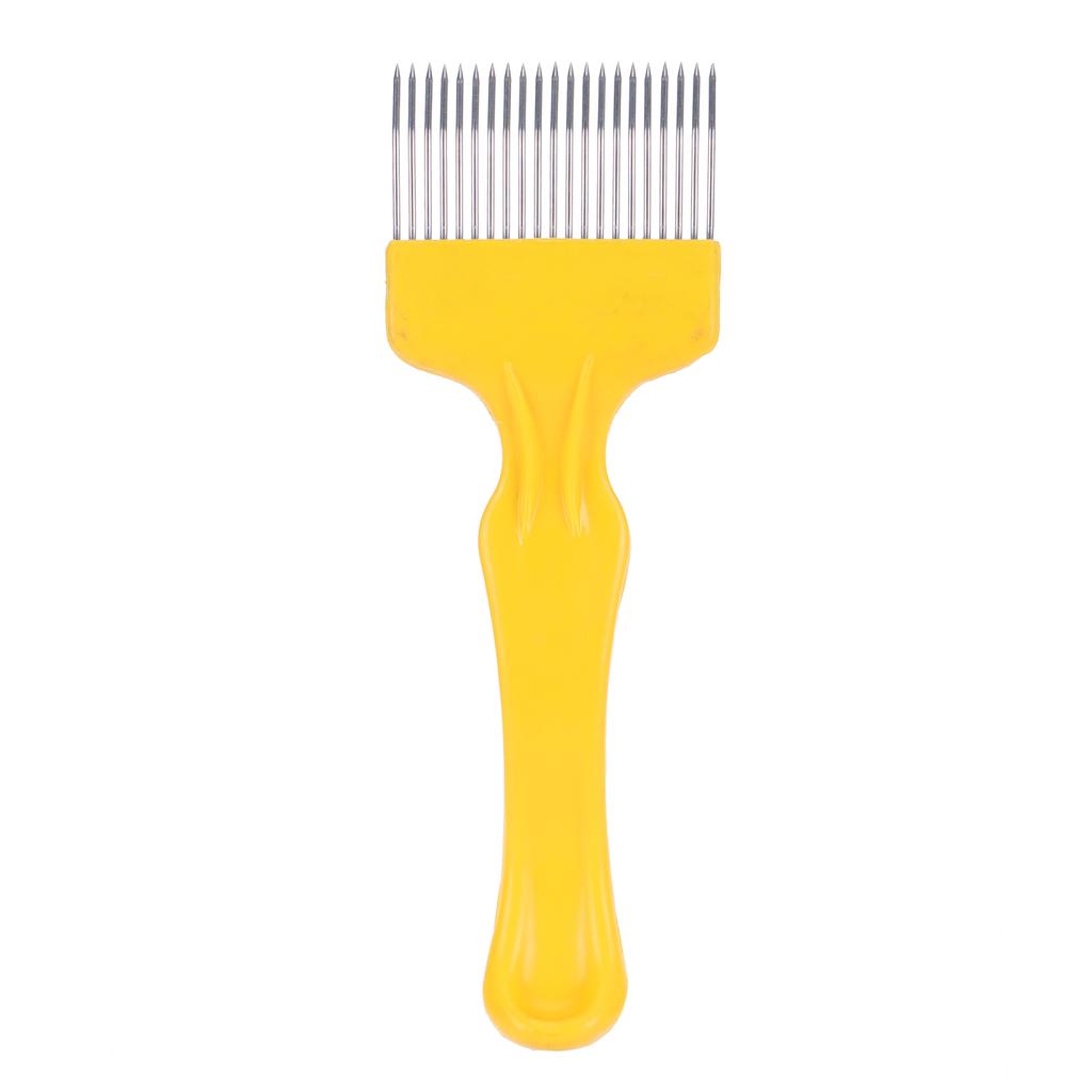 21 Zinken Honigschneider Rutschfest Edelstahl Imkerei Honig Entdeckelungsgabel Gelb