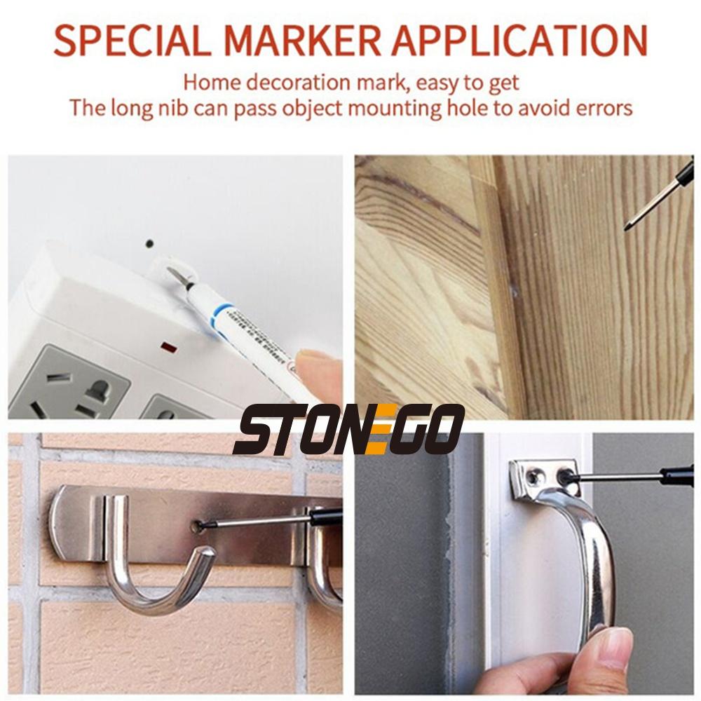 20MM Red Black Blue White Ink Long Head Markers for Bathroom Woodworking Multi-purpose Deep Hole Marker Pens