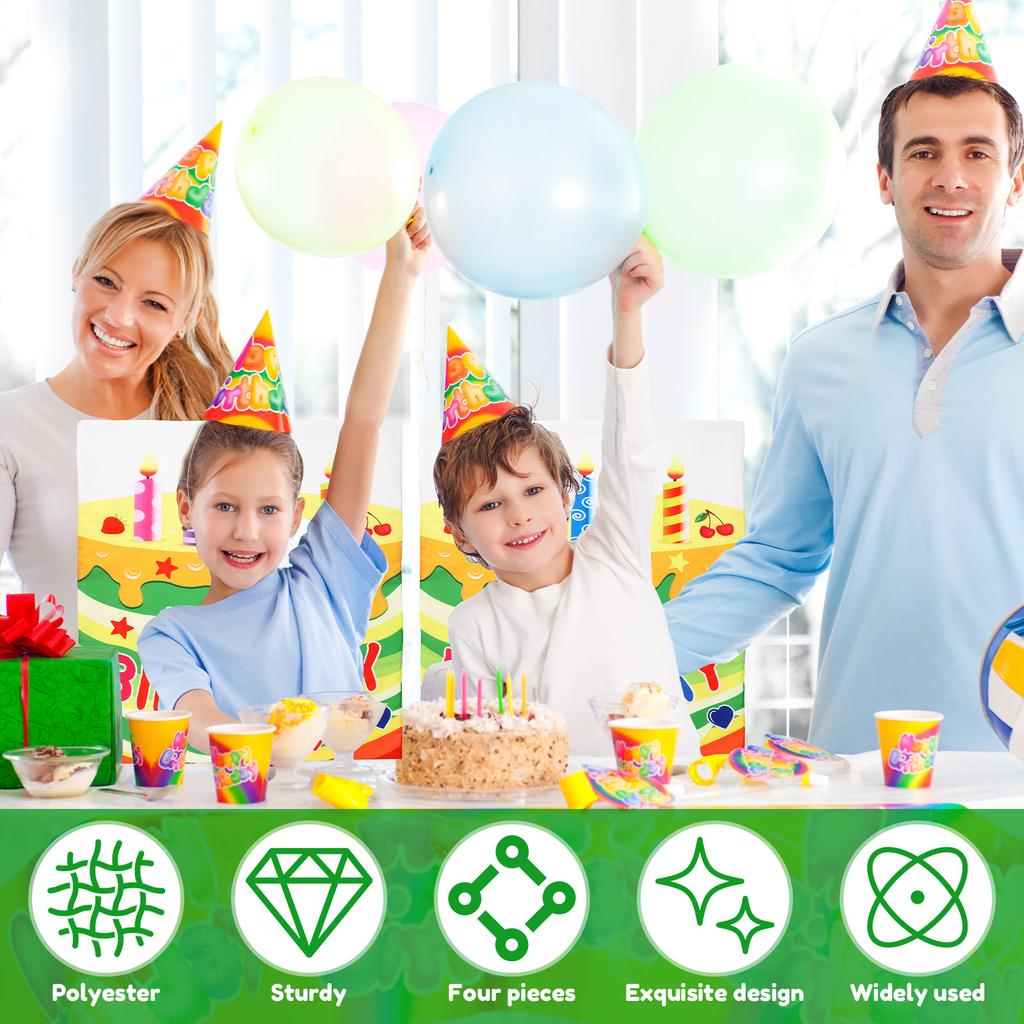 2/4 Pcs Chair Cover Reusable Birthday Seat Cover Kit Polyester Birthday Chair Back Decor for School Party Classroom Home Decor