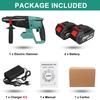 1400/min Brushless Cordless Rotary Hammer Drill 1/2 Batteries Rechargeable Electric Hammer Impact Drill for 18V Battery Green New 13.4x8.7""