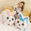 Adorable Rabbit Plush Long Pillow Soft Toy Ideal Gift For Girls In Pink And Blue Colors