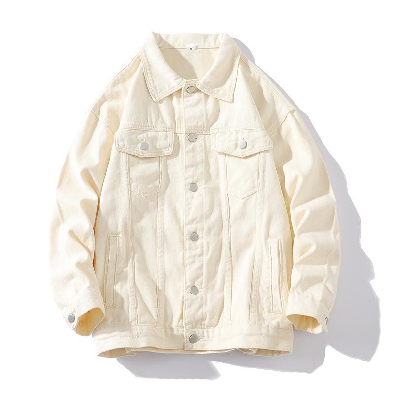 Autumn and Winter Solid Color Loose Denim Clothes Men's Large Size Denim Jacket Men's Jacket
