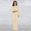 European & American Fashion Mesh Hot Drilling See-through Long Sleeve Long Dress Two-piece Set for Women