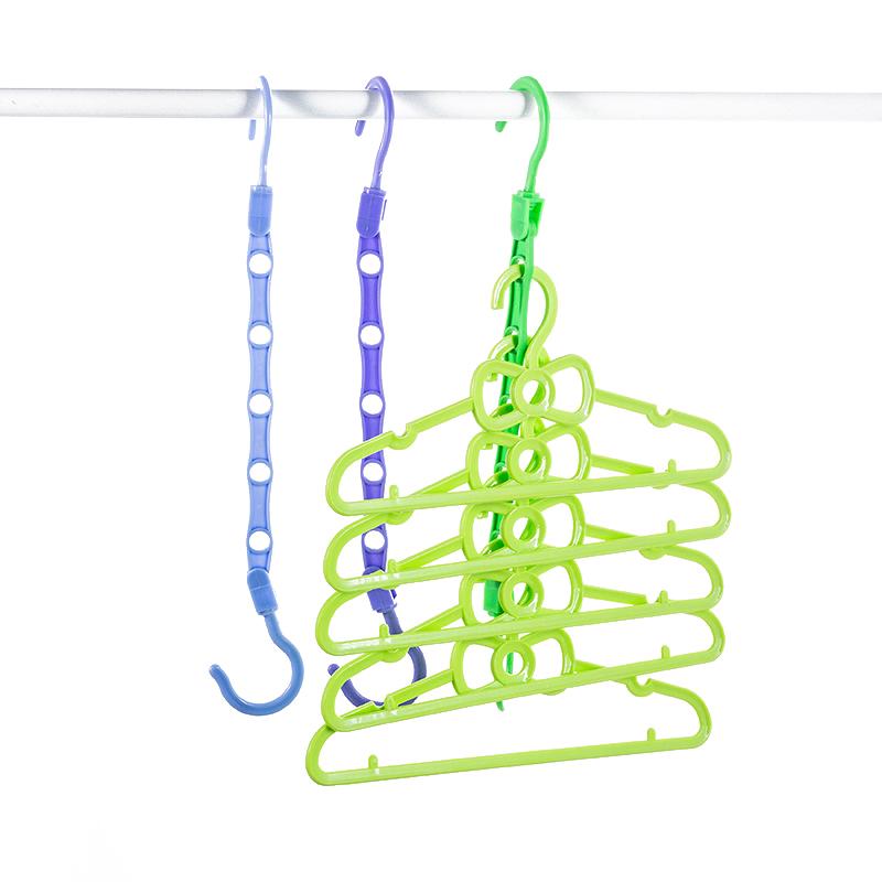 Grucce Salvaspazio Multifunzione in Plastica per Vestiti Organizzatore Rotante 5 Fori Magico Armadio Guardaroba