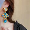 Rhinestone Blue Crystal Earring Sparkle Stud Earring Women Jewelry Drop Earring  Party