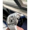Haofa Skeleton Automatic Wristwatch Men 316L Stainless Steel Barrel Tonneau Business Fashion Gift