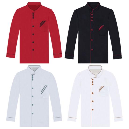 Cappotto da giacca da cuoco unisex a maniche lunghe e corte, per hotel, cucina, servizio, uniforme da lavoro