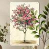Vintage Botanical Flower Tree Metal Wall Art Rustic Tin Sign For Home Bar Decor 8x12 Inch Plaque