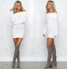 2026 European Autumn/Winter One-Shoulder Sexy Slim Knit Sweater Dress