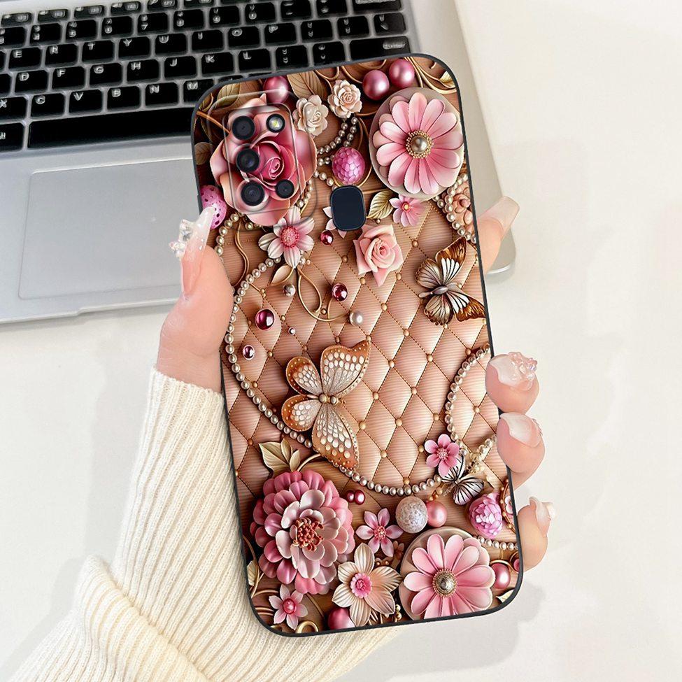 For Samsung A21s Case A217F Silicone Cute Fashion Butterfly Love Painted Cover For Samsung A21s Galaxy A21s Phone Case SM-A217M