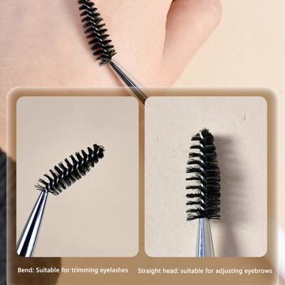 Doppelköpfiger Augenbrauenpinsel Spiralförmig Schräge Ecke Make-up-Pinsel mit Deckel Leicht zu tragen Schöne Make-up-Werkzeuge Schönheitskosmetik