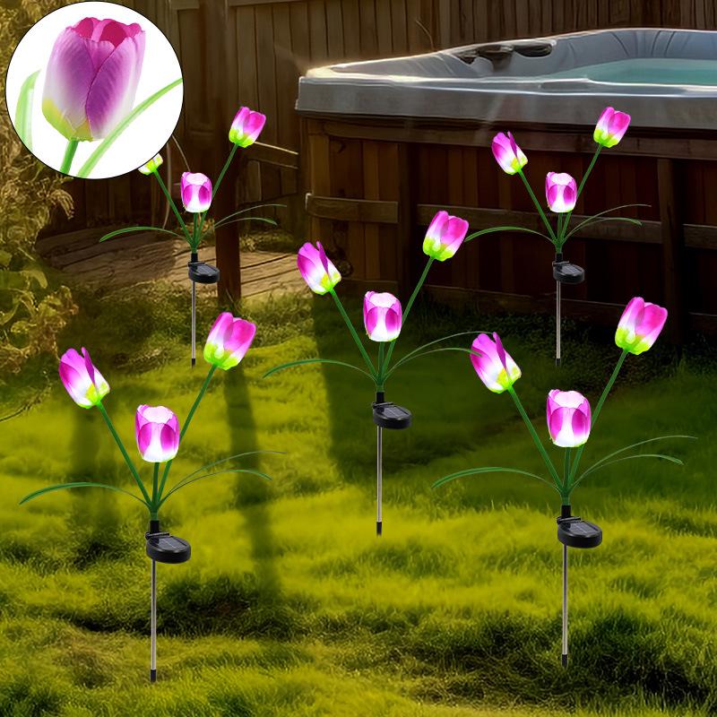 Solar Lotus Sunflower Garden Light for Outdoor Decoration