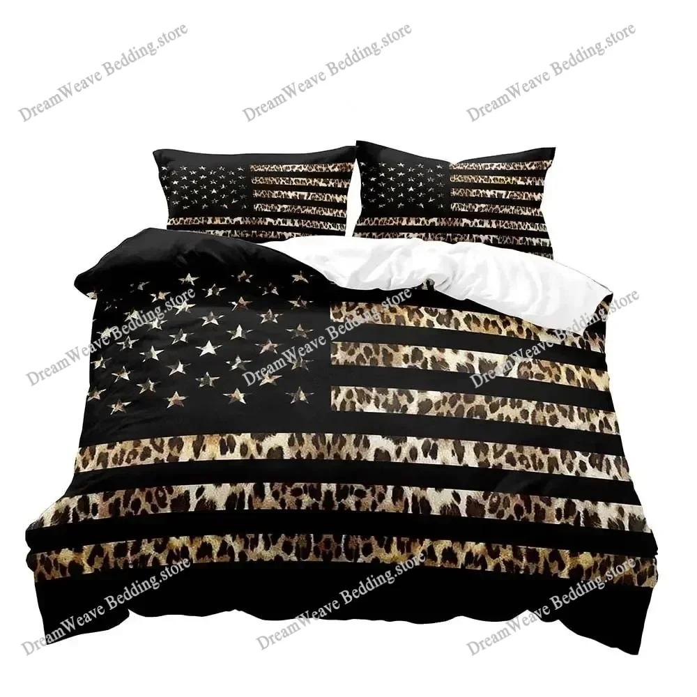 Leopard Duvet Cover Queen Bedding Sets, Black Luxury Comforter Quilt Cover,Fashion Cheetah Print Gifts for Men Women Luxury Gift