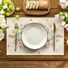 1PC Blooming Pink Flowers Spring Placemats Suitable for Party Kitchen Dining Decoration Measuring