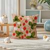 Strawberries Pillow Case Silky Elegant Comfort Sofa Bed Invisible Zipper