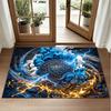 Manchester City Design Crystal Velvet Rug Soft Decorative Mat for Bedroom Entrance