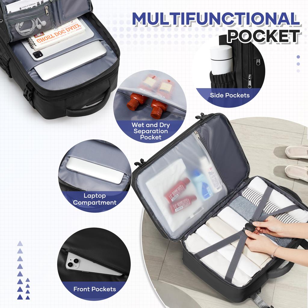 rucksack herren rucksack damen Hand Luggage Backpack Business Laptop Bag Travel Backpack Carry on Cabin Backpack, Schoolbag