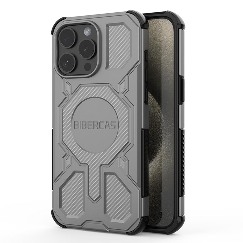 BIBERCAS J-16 Series For iPhone 15 Pro Max Case Compatible with MagSafe Anti Drop TPU+PC Phone Cover