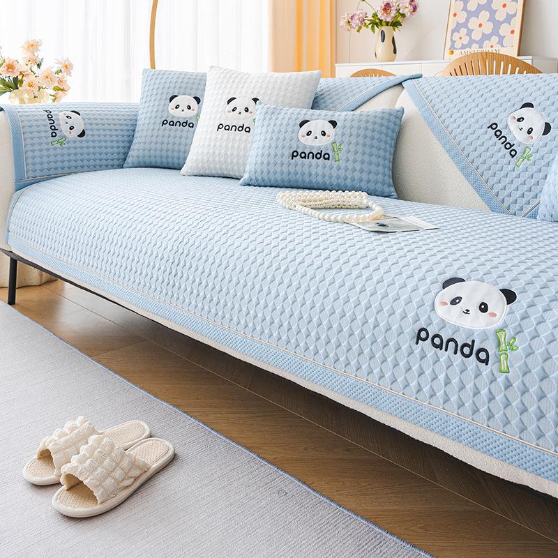 Summer Light Luxury Ice Silk Sofa Cushion Non-slip Cool Seat Cushion Washable Four Seasons Universal Summer Cool Cushion Sofa Cover Cover