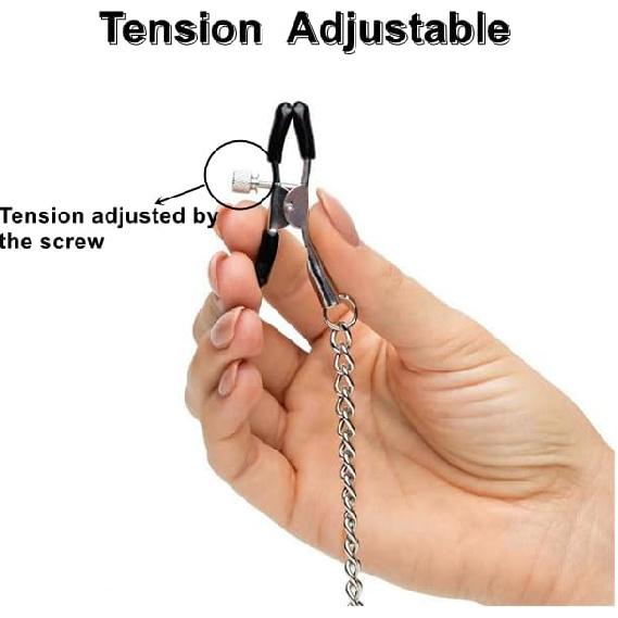 Adult Nipple Clamps Adjustable Metal Clips, Compact Bondage Accessory for Couples Private Use, Lightweight 0.71 oz