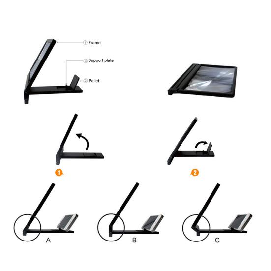 Folding 3D Mobile Enlarge Magnifier High Phone Screen Clarity Video Amplifier Stand Holder